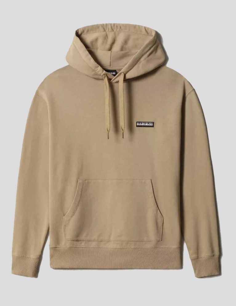 NAPAPIRI b-patch hoodie minerale beige